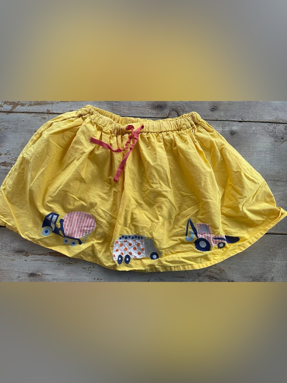 Piccolina yellow construction vehicles skirt - size 8